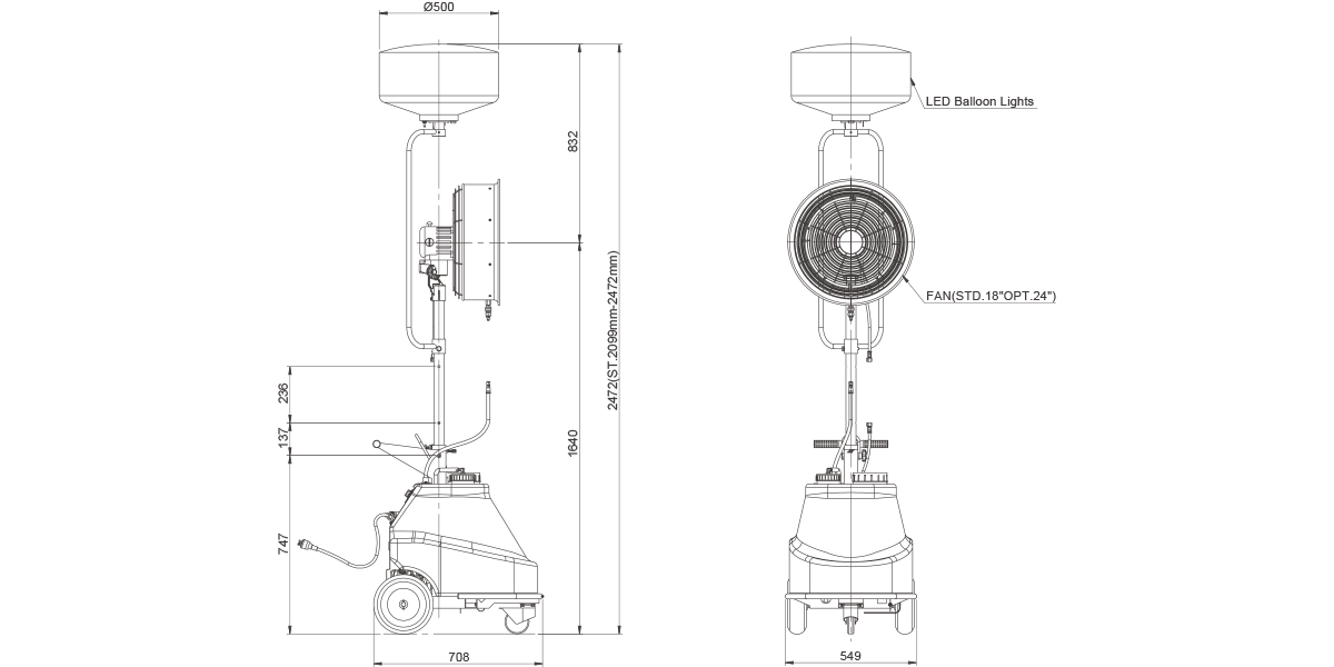 The misting fan Air-Cool Lumina The misting fan Air-Cool Lumina